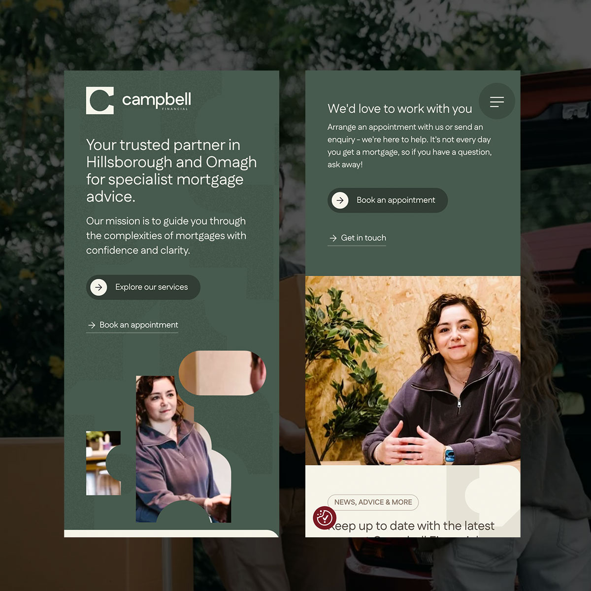 Campbell Financial website design by Element Seven responsive, modern