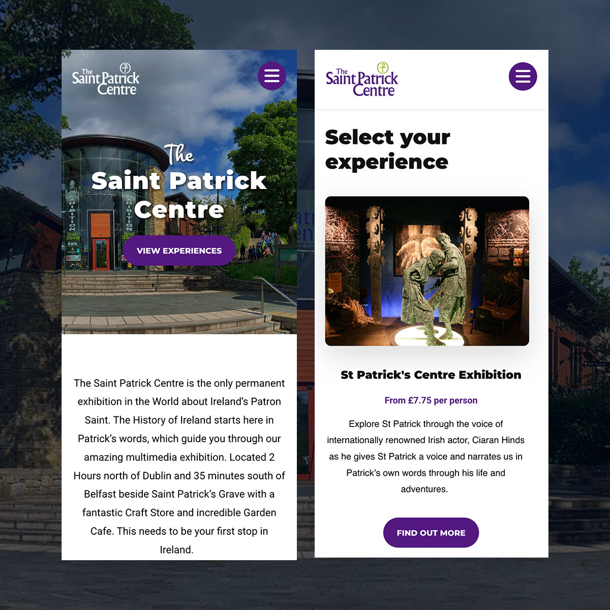 St Patricks Centre Belfast website design by Element Seven responsive, modern